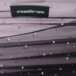 NWT Karl Lagerfeld sheer black shawl with pearls, One size